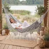 Outtec® Hängematte - 200x150 cm, bis 200kg - Boho Baumwoll Produktbild-Vorschau 3