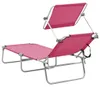 vidaXL Opvouwbare ligstoel met zonnescherm, roze, aluminium Productafbeelding-voorbeeld 4