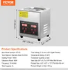 A VEVOR ultrasonic cleaner with its specifications. Voir les images du produit