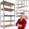 A collage of shelving units and a man in a red shirt. Podgląd zdjęcia produktu