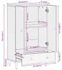 vidaXL Hoge kast, 60x33x100 cm, massief mangohout Productafbeelding-voorbeeld 7