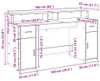vidaXL Scrivania a LED bianca 160x55x91 cm materiale a base Anteprima dell’immagine prodotto 8