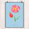 Mr. & Mrs. Panda Bild Blume Hagebutte DIN A2 - Blau Pastell Produktbild-Vorschau 2