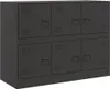 vidaXL Příborník černý 99x39x73 cm ocelový Náhled obrázku produktu 2