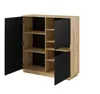 Buffet Raven mit 3 Türen, Mattschwarz und Holzoptik, 121cm Produktbild-Vorschau 11