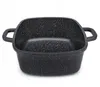 A square black pot with speckled white and gray is shown from a slightly elevated front-facing angle against a white background. Náhľad obrázku produktu