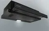 A black telescopic kitchen hood is shown against a plain gray background. Produktbild-Vorschau