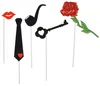 Party Foto Verkleidung Maske auf Stick Herz Rose Kussmund Produktbild-Vorschau 2