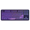 A top-down view of a dark purple keyboard with RGB lighting. Produktbild-Vorschau