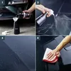 A four-panel image demonstrating the use of a car cleaning product. Produktbild-Vorschau