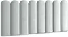 A row of seven light gray upholstered wall panels with rounded tops. Anteprima dell’immagine prodotto
