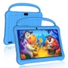 Two blue tablets with handles, one in front of the other, displaying cartoon images on their screens. Produktbild-Vorschau