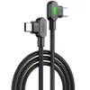 A black USB-C charging cable with angled connectors and an LED indicator. Anteprima dell’immagine prodotto