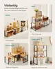 A collage of four images showing different uses of modular shelving units in a kitchen, office, and bathroom setting. Produktbild-Vorschau