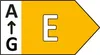 An energy efficiency label with a scale from A to G and the letter E highlighted. Produktbild-Vorschau