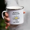 Guten Morgen Emaille Tasse Spruch Sonnenaufgang Arbeit Büro Produktbild-Vorschau 4