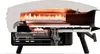 A cross-section diagram of a pizza oven showing its internal components and how the flames heat the cooking surface. Produktbild-Vorschau
