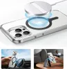 A collage of images showing a magnetic ring for a phone, its use in charging, in a car mount, and as a stand. Anteprima dell’immagine prodotto