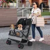 COSTWAY Hundewagen Doppel, Hundebuggy faltbar für 2 Produktbild-Vorschau 2