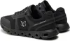 A pair of black athletic shoes is shown from a side-angle. Produktbild-Vorschau