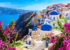 Puzzle 1000 dielov Enjoy – Pohľad na Santorini s kvetmi, Náhľad obrázku produktu 2
