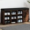 vidaXL Lavice na boty kouřový dub 102x32x50 cm materiál na Náhled obrázku produktu 2