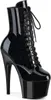 Pleaser ADORE-1020 Plateau Stiefeletten Schwarz Glitzer EU Produktbild-Vorschau 1