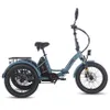 A studio shot of a blue electric tricycle for adults against a white background. Podgląd zdjęcia produktu