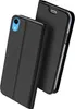 A black flip case for an iPhone XR is shown against a white background. Produktbild-Vorschau
