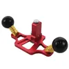 A red aluminum alloy woodworking grooving plane with black handles and gold accents, shown against a white background. Produktbild-Vorschau