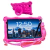 A pink tablet with a pop-it style case and a stylus, shown from the front and back. Produktbild-Vorschau