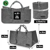 sada 2 plstěných tašek šedá/černá 50x25x25cm Náhled obrázku produktu 5