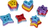 A collection of colorful wooden shape sorter toys arranged on a white background. Náhled obrázku produktu