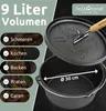 holz4home® Dutch Oven Set ohne Füße I 9L Feuertopf Produktbild-Vorschau 4