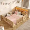 Flieks Kinderbett 140x200cm mit Led, Bodenbett Holzbett mit Produktbild-Vorschau 1