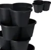 Čierny plastový záhradný kvetináč, kaskádový, 4-poschodový, Náhľad obrázku produktu 12