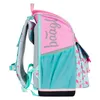 Side view of a pink and turquoise backpack with a flamingo pattern. Náhľad obrázku produktu