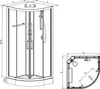 SAT Komplettdusche Viertelkreis 90x90 cm 6mm Produktbild-Vorschau 9