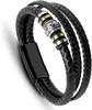 Herren Lederarmband Schwarz geflochten mit Magnetverschluss Produktbild-Vorschau 1