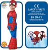A child wearing a Spiderman costume, with accompanying marketing text and graphics. Produktbild-Vorschau