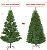 Comparison of a Christmas tree before and after its branches are spread out. Produktbild-Vorschau