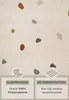 A close-up of a cream-colored rug with scattered colorful dots, featuring informational callouts at the bottom. Anteprima dell’immagine prodotto