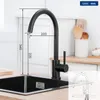 Küchenarmatur Edelstahl Schwarz 360° Drehbar, Wasserhahn Produktbild-Vorschau 7
