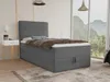 A bedroom scene with a single bed, nightstand, and a large window overlooking a mountainous landscape. Produktbild-Vorschau