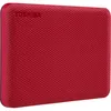 A red Toshiba Canvio Advance external hard drive is shown from a front-facing angle against a white background. Náhľad obrázku produktu
