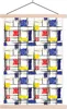MuchoWow® Textilposter Mondrian - Gelb - Rot - Blau 60x90 Produktbild-Vorschau 1