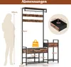 COSTWAY Věšák na kabáty s lavicí na boty, 178 cm vysoký Náhled obrázku produktu 1