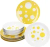 Pula žluté tečky 12ks jídelní servis porcelán 6 pers Náhled obrázku produktu 1