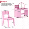 COSTWAY 2 in 1 Kinder Schminktisch Set, Frisertisch mit Produktbild-Vorschau 7
