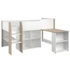 Lit surélevé avec bureau & rangement - 90 x 200 cm - Blanc Voir les images du produit 17